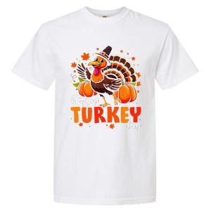 Happy Turkey Day Fall Autumn Thanksgiving Gift Garment-Dyed Heavyweight T-Shirt