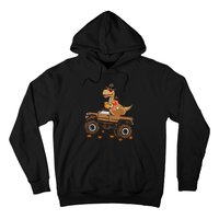 Happy Thanksgiving Dinosaur Turkey Riding Truck Hoodie