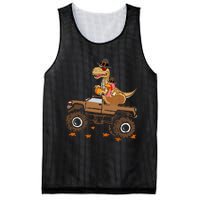 Happy Thanksgiving Dinosaur Turkey Riding Truck Mesh Reversible Basketball Jersey Tank