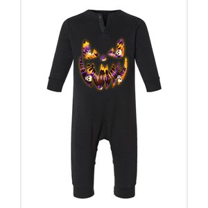 Halloween Tie Dye Jackolantern Face Infant Fleece One Piece