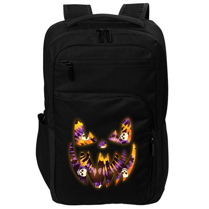 Halloween Tie Dye Jackolantern Face Impact Tech Backpack