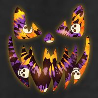Halloween Tie Dye Jackolantern Face Beanie