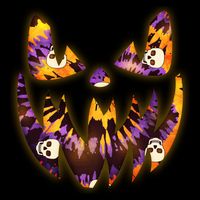 Halloween Tie Dye Jackolantern Face Flatbill Hat