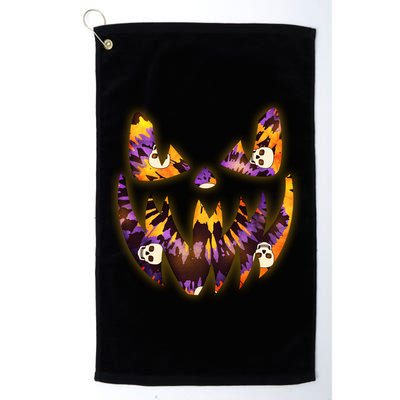 Halloween Tie Dye Jackolantern Face Golf Towel