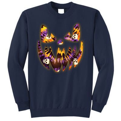 Halloween Tie Dye Jackolantern Face Tall Sweatshirt