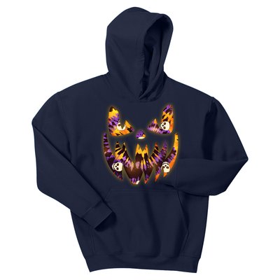 Halloween Tie Dye Jackolantern Face Kids Hoodie