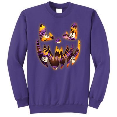 Halloween Tie Dye Jackolantern Face Sweatshirt