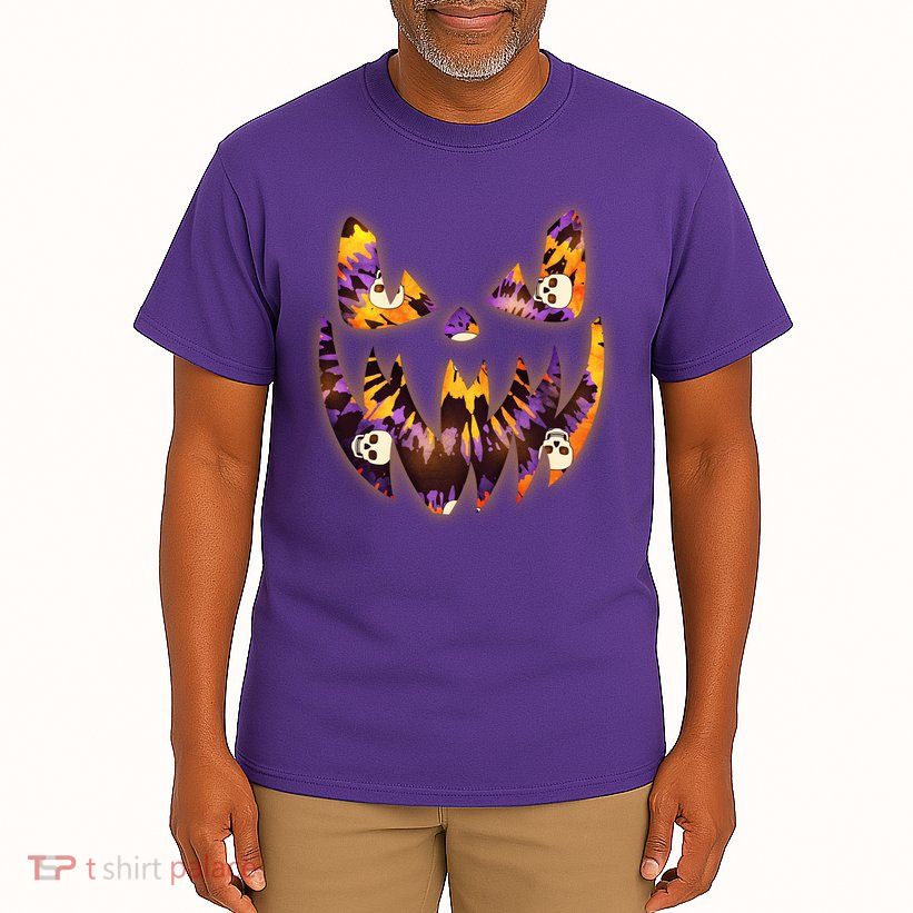 Halloween Tie Dye Jackolantern Face Tall T-Shirt