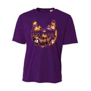 Halloween Tie Dye Jackolantern Face Performance Sprint T-Shirt