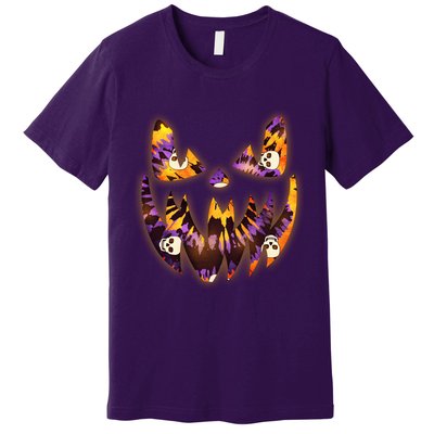 Halloween Tie Dye Jackolantern Face Premium T-Shirt