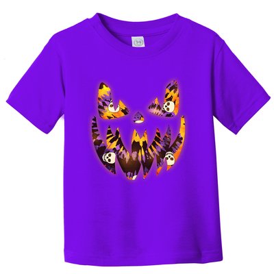 Halloween Tie Dye Jackolantern Face Toddler T-Shirt