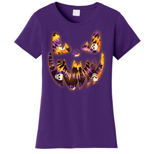 Halloween Tie Dye Jackolantern Face Women's T-Shirt