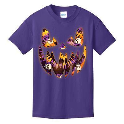 Halloween Tie Dye Jackolantern Face Kids T-Shirt