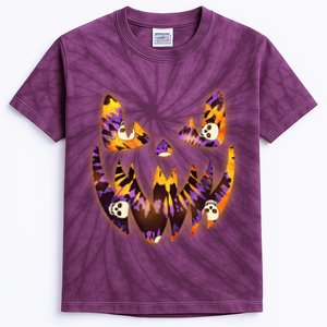 Halloween Tie Dye Jackolantern Face Kids Tie-Dye T-Shirt