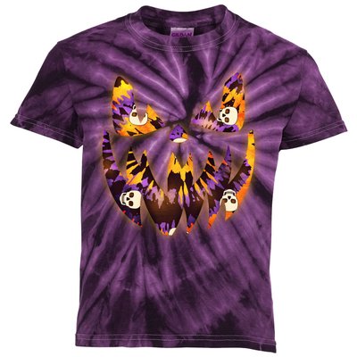 Halloween Tie Dye Jackolantern Face Kids Tie-Dye T-Shirt