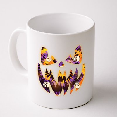 Halloween Tie Dye Jackolantern Face Coffee Mug