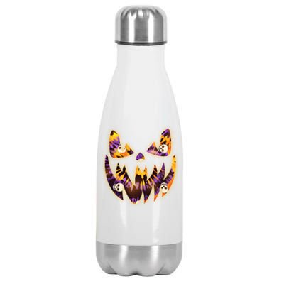 Halloween Tie Dye Jackolantern Face Stainless Steel Insulated Water Bottle