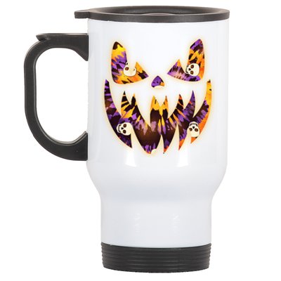 Halloween Tie Dye Jackolantern Face Stainless Steel Travel Mug