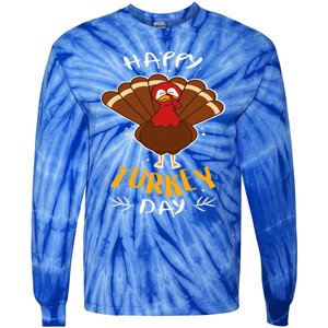 Happy Turkey Day  Funny Thanksgiving Day Holiday Gift Tie-Dye Long Sleeve Shirt