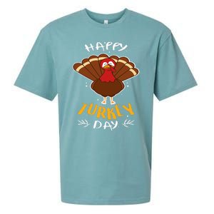 Happy Turkey Day  Funny Thanksgiving Day Holiday Gift Sueded Cloud Jersey T-Shirt