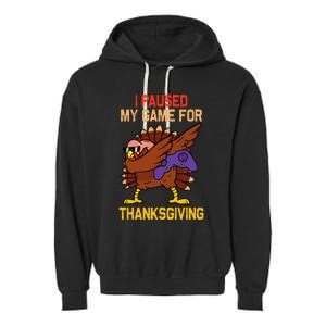 Happy Thanksgiving Dabbing Gamer Turkey Garment-Dyed Fleece Hoodie