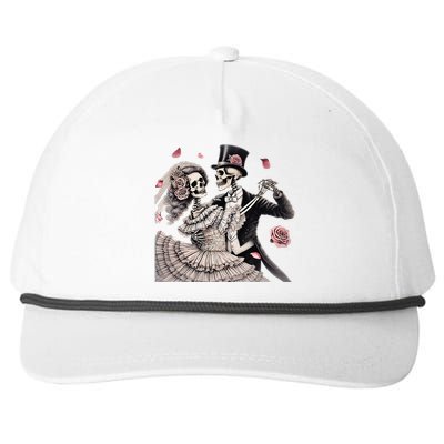 Halloween Thrills Dancing Skeleton Couple Cyborg Zombie Snapback Five-Panel Rope Hat