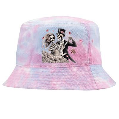 Halloween Thrills Dancing Skeleton Couple Cyborg Zombie Tie-Dyed Bucket Hat