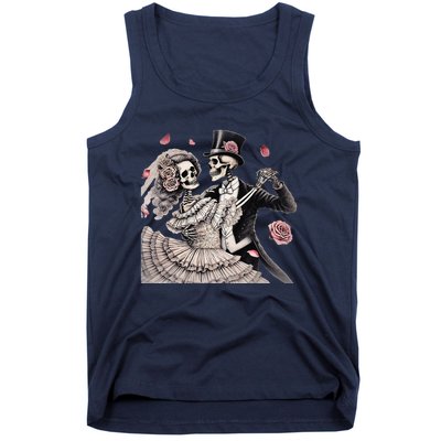 Halloween Thrills Dancing Skeleton Couple Cyborg Zombie Tank Top