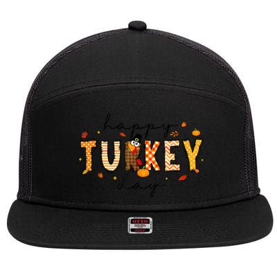 Happy Turkey Day 7 Panel Mesh Trucker Snapback Hat