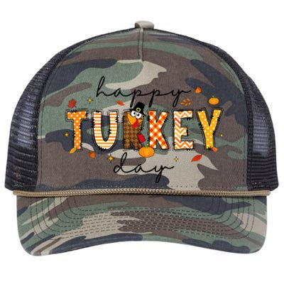 Happy Turkey Day Retro Rope Trucker Hat Cap