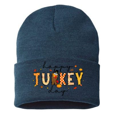 Happy Turkey Day Sustainable Knit Beanie