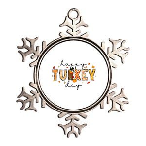 Happy Turkey Day Metallic Star Ornament