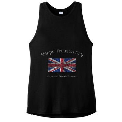 Happy Treason Day Ungrateful Colonials July 4th British Flag Ladies PosiCharge Tri-Blend Wicking Tank