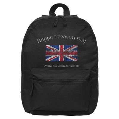 Happy Treason Day Ungrateful Colonials July 4th British Flag 16 in Basic Backpack