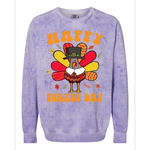 Happy Turkey Day Cute Little Pilgrim Thanksgiving Costume Colorblast Crewneck Sweatshirt