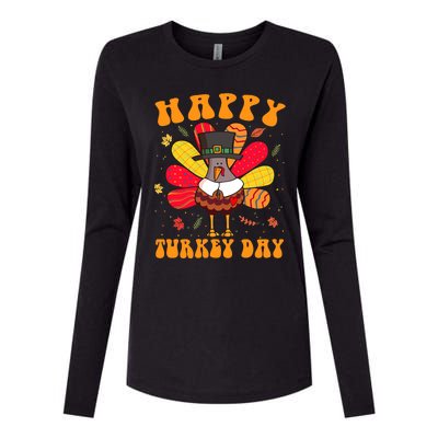 Happy Turkey Day Cute Little Pilgrim Thanksgiving Costume Womens Cotton Relaxed Long Sleeve T-Shirt