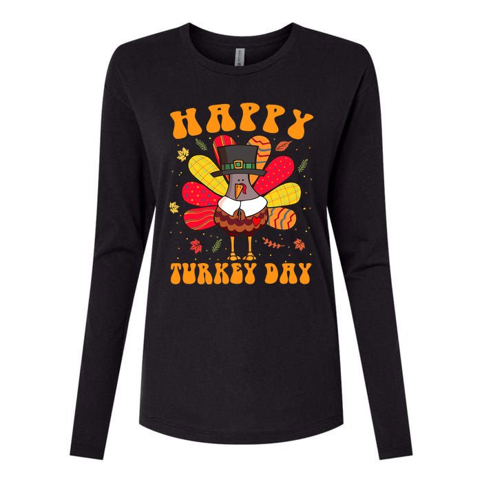 Happy Turkey Day Cute Little Pilgrim Thanksgiving Costume Womens Cotton Relaxed Long Sleeve T-Shirt