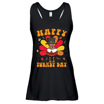 Happy Turkey Day Cute Little Pilgrim Thanksgiving Costume Ladies Essential Flowy Tank