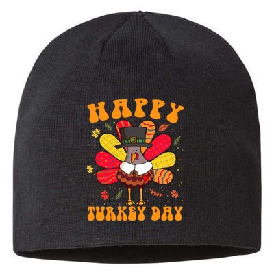 Happy Turkey Day Cute Little Pilgrim Thanksgiving Costume Sustainable Beanie