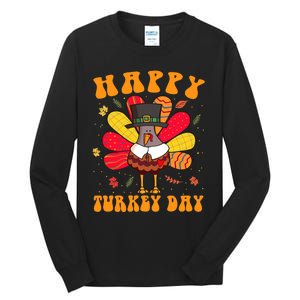 Happy Turkey Day Cute Little Pilgrim Thanksgiving Costume Tall Long Sleeve T-Shirt