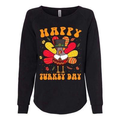 Happy Turkey Day Cute Little Pilgrim Thanksgiving Costume Womens California Wash Sweatshirt