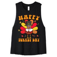 Happy Turkey Day Cute Little Pilgrim Thanksgiving Costume Women's Racerback Cropped Tank