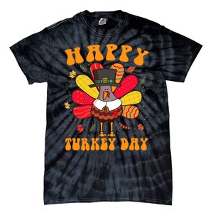 Happy Turkey Day Cute Little Pilgrim Thanksgiving Costume Tie-Dye T-Shirt