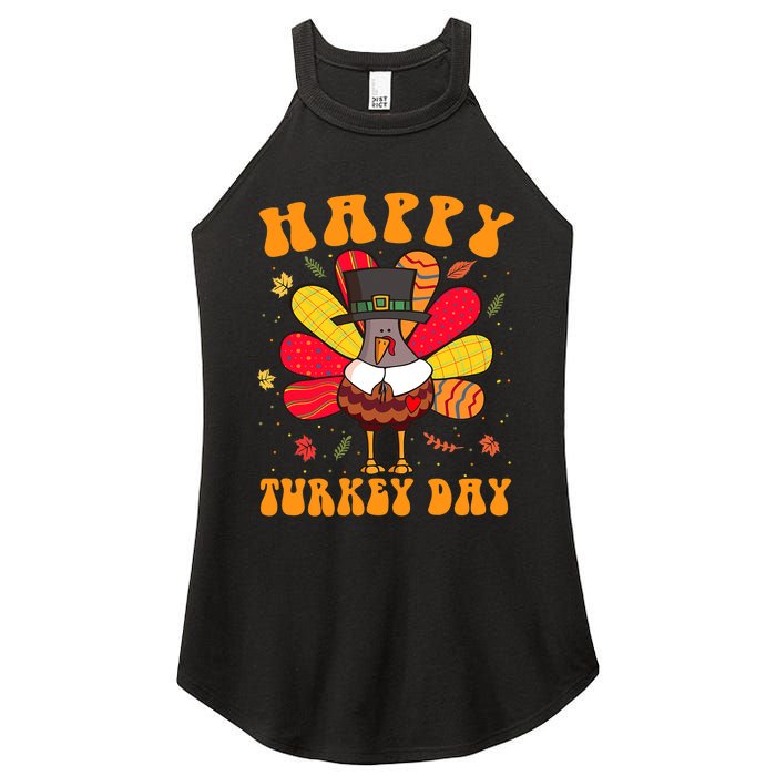 Happy Turkey Day Cute Little Pilgrim Thanksgiving Costume Women’s Perfect Tri Rocker Tank