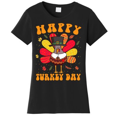 Happy Turkey Day Cute Little Pilgrim Thanksgiving Costume Women's T-Shirt