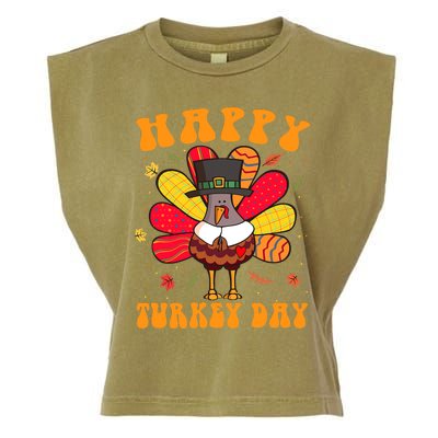 Happy Turkey Day Cute Little Pilgrim Thanksgiving Costume Garment-Dyed Women's Muscle Tee