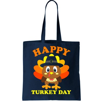 Happy Turkey Day, Cute Little Pilgrim Gift Thanksgiving Tote Bag