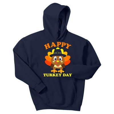 Happy Turkey Day, Cute Little Pilgrim Gift Thanksgiving Kids Hoodie