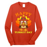 Happy Turkey Day, Cute Little Pilgrim Gift Thanksgiving Long Sleeve Shirt