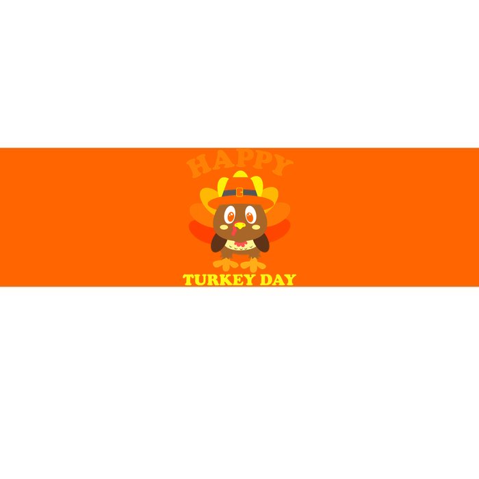 Happy Turkey Day, Cute Little Pilgrim Gift Thanksgiving Bumper Sticker